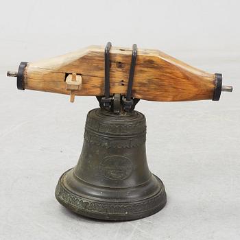 A bronze bell cast by M A Rönnblom, Jönköping 1846.