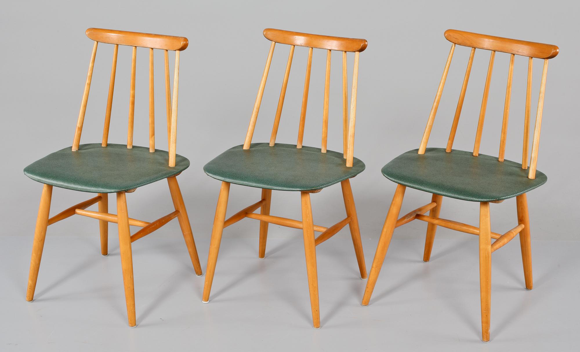 STOLAR, 3 st, "Fanett", Ilmari Tapiovaara, Edsbyverken, 1950/1960-tal.
