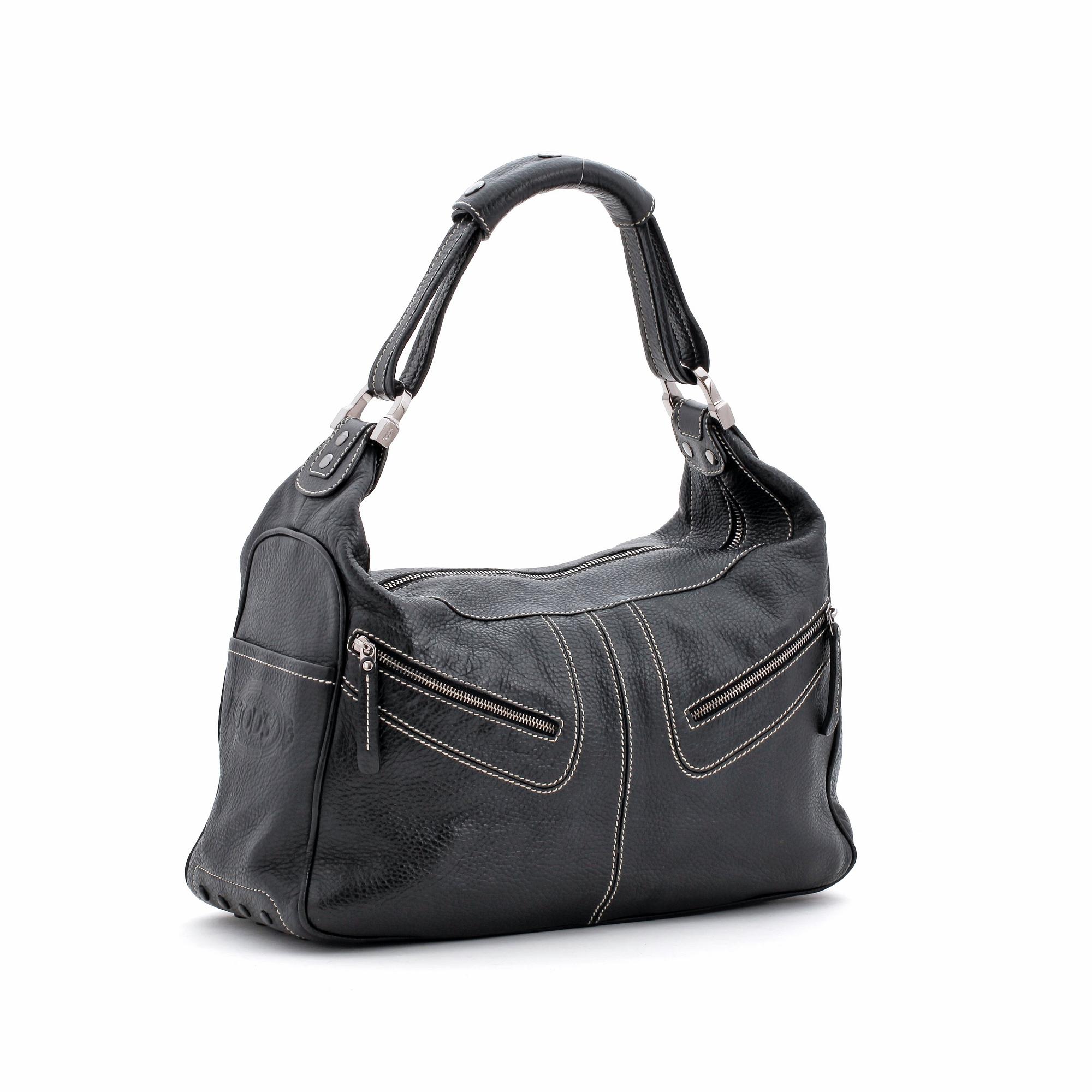 TOD'S, a black leather bag.
