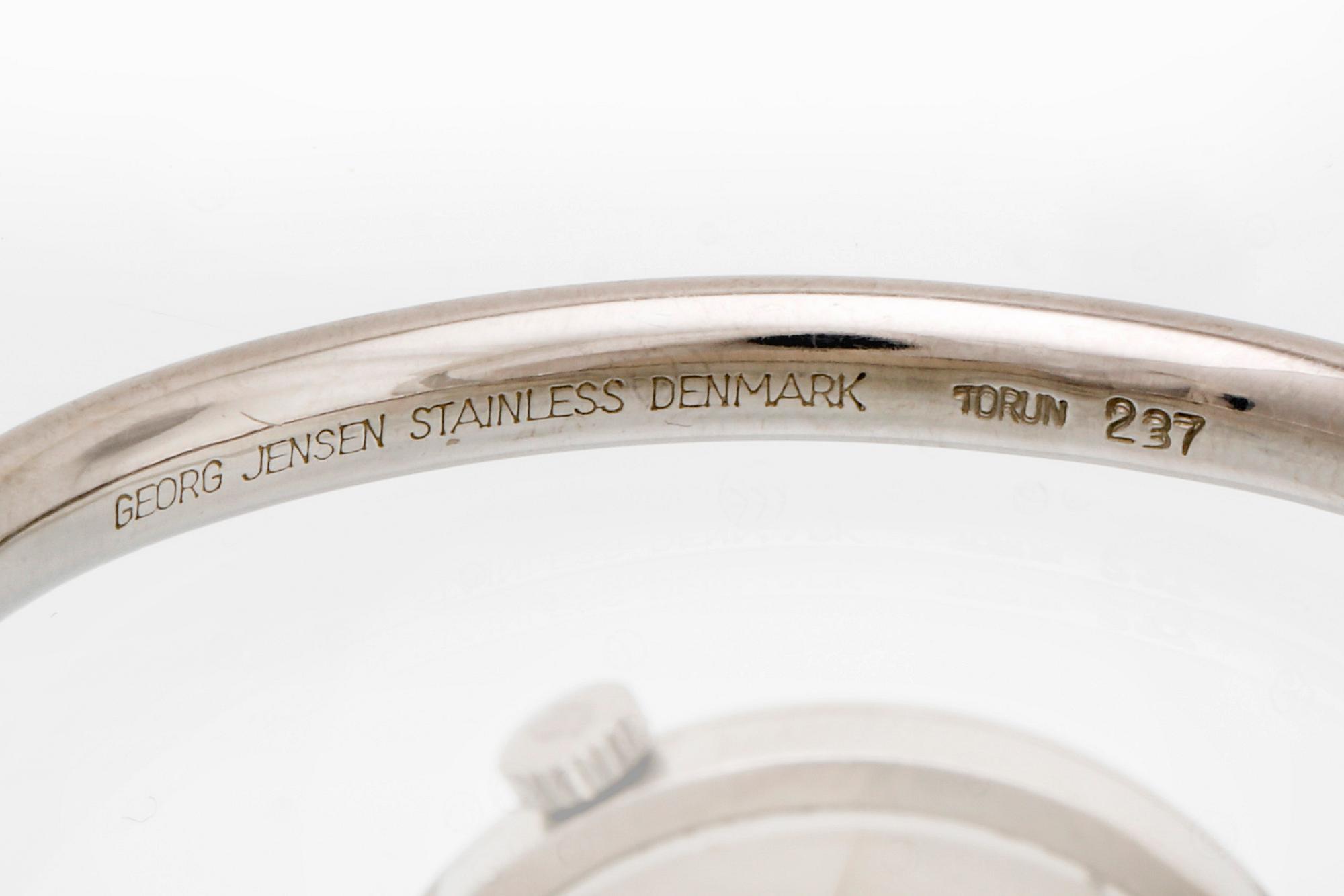Wristwatch Torun nr 237, stainless steel, manual, 26 mm, circumference approx 16cm, Georg Jensen.