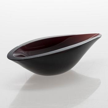 Kaj Franck, a 'Willow Leaf' glass bowl, acid signiture K. Franck Nuutajärvi Notsjö -55.