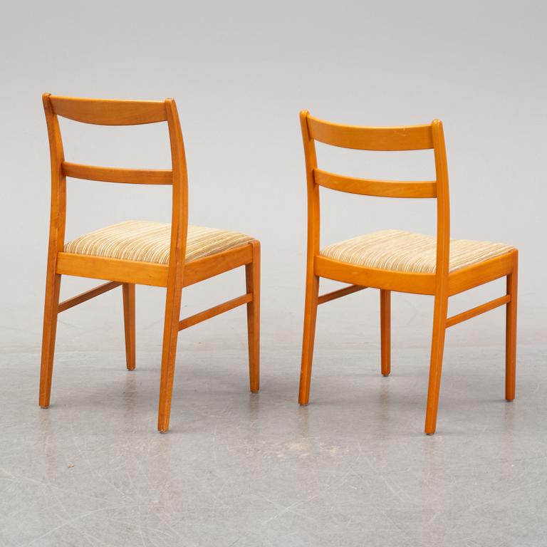 A set of eight beech chairs, 1960's.