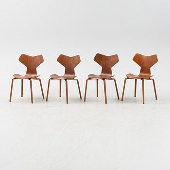 Arne Jacobsen, stolar, 4 st, "Grand Prix", Fritz Hansen, Danmark.