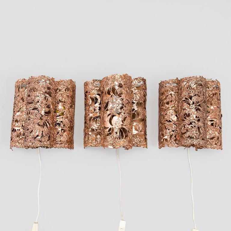 Aimo Ossi Kalevi Tukiainen, three 1960/70s wall lights for Oy Moonlight Ltd.