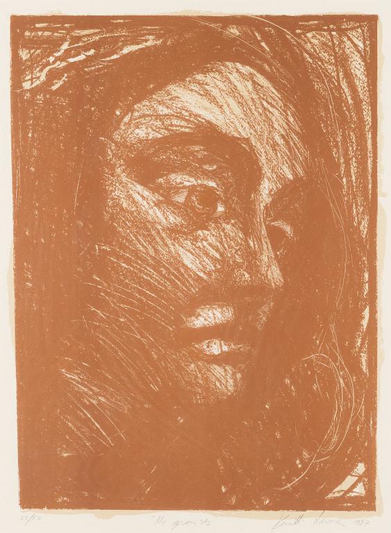 Kuutti Lavonen, litografi, signerad och daterad 1987, numrerad 50/50.