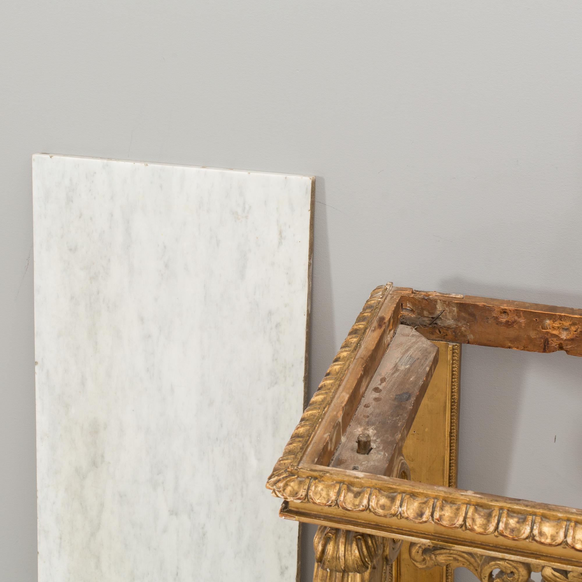 AN EMPIRE MIRROR AND CONSOLE TABLE early 1800's.