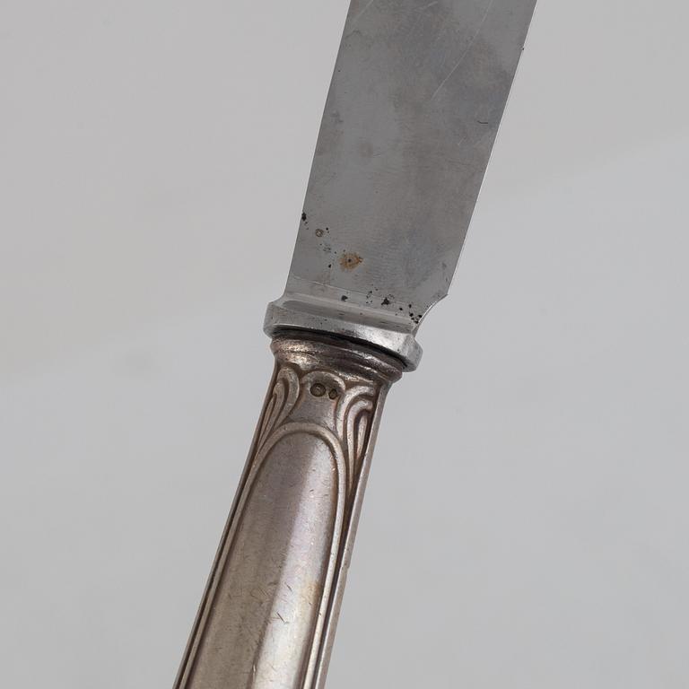 Besticksdelar, 30 st, silver,  svensk importstämpel, 1900-talets första hälft/mitt.