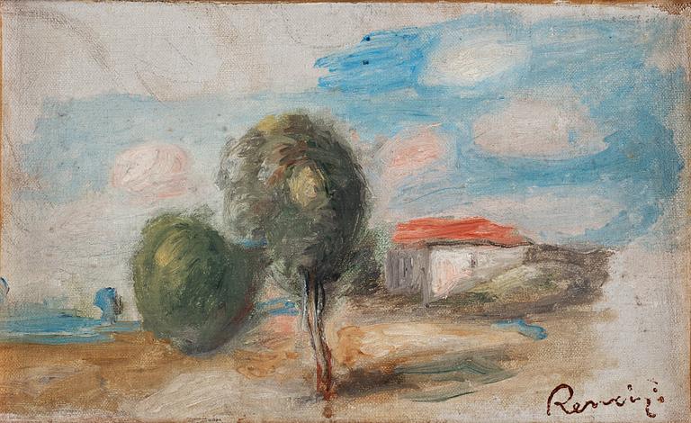 Pierre-Auguste Renoir, Landscape study with trees and a house.