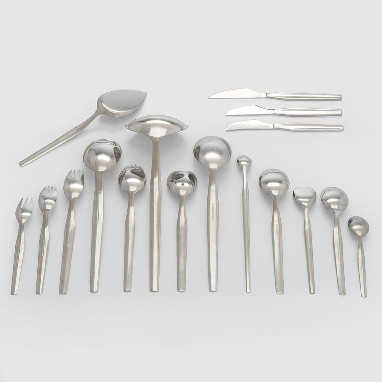 Tapio Wirkkala, a 110-piece set of 'Caravelle' steel cutlery, Hopeakeskus Oy Finland.