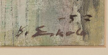 Kalle Eskola, oil on canvas laid on panel, signed and dated -57.