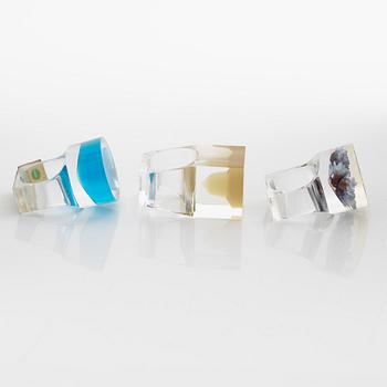 Siv Lagerström, three rings, acrylic plastic, 1970s.