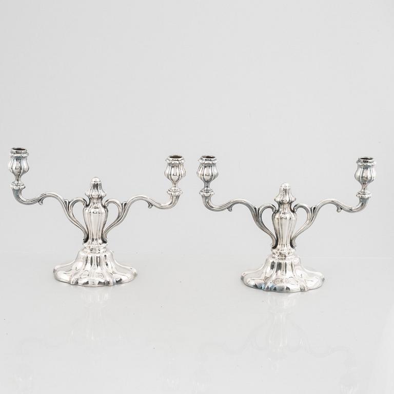 A pair of silver candelabras, A.G.Eriksson, Nässjö, Sweden, 1931.