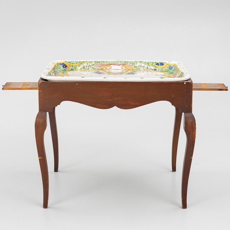 A Swedish rococo tea table with an associated top, 18th and 20th century.