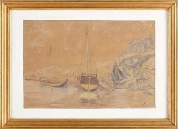 JOSEFINA HOLMLUND, blandteknik, signerad, sannolikt 1870-tal.