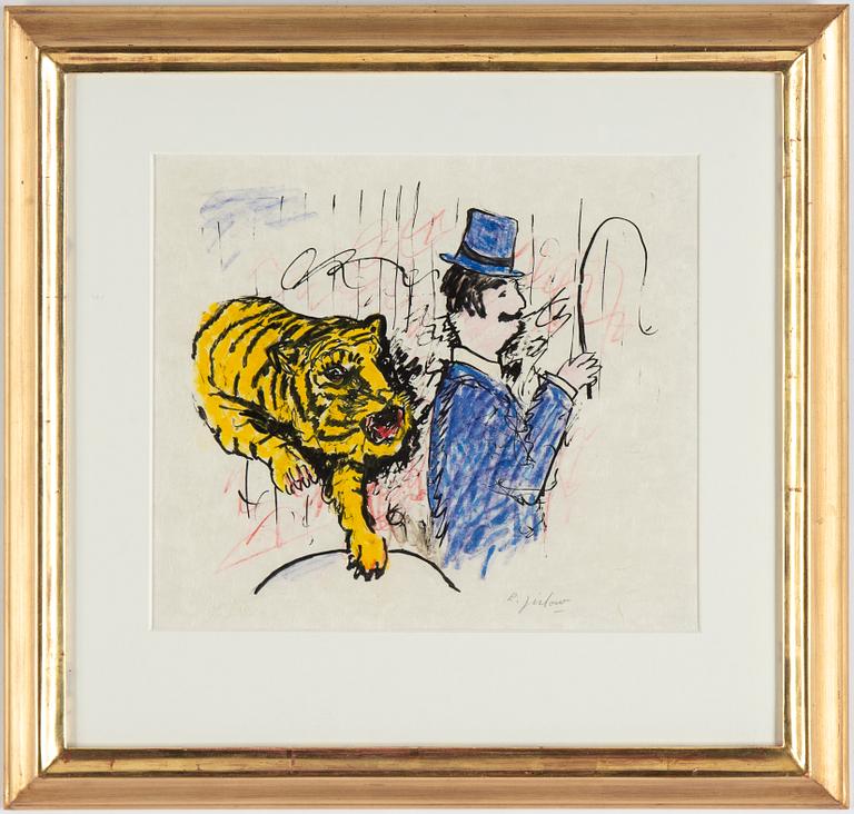 Lennart Jirlow, mixed media on Japanese paper, signed.
