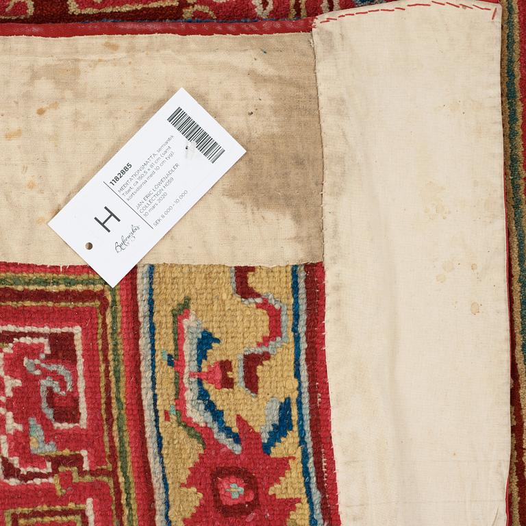 MATTO, A MEDITATION RUG, an antique/a semi-antique Tibetan, ca 150,5 x 81 cm (as well as 10 cm flat weave at the ends).