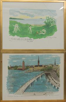 ASTRI BERGMAN-TAUBE, färglitografier, 20 st, signerade och numrerade, flertalet i upplaga kring 200, 1970-talets mitt.