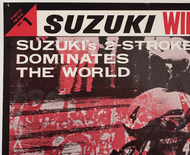 Poster, Suzuki, Isle of Man TT race, 1960s.