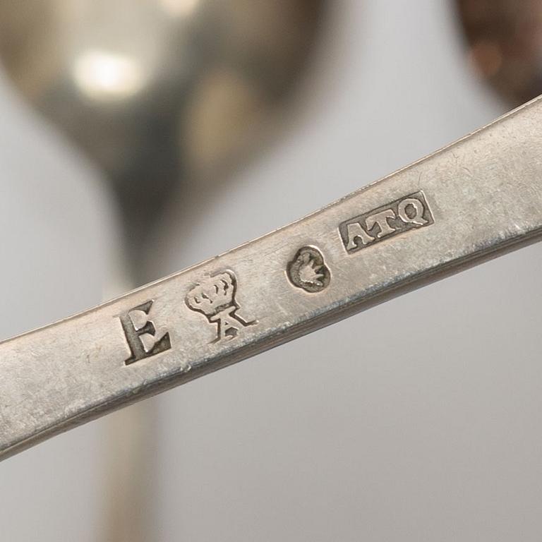 Matskedar, 17 st, silver, mestadels 1800-tal.