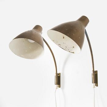 Lisa Johansson-Pape, a pair of mid-20th century '3055' wall lights for Stockmann Orno, Finland.