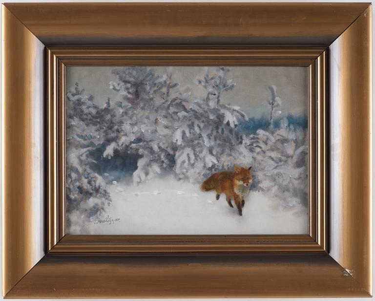 Bruno Liljefors, Fox in winter landscape.