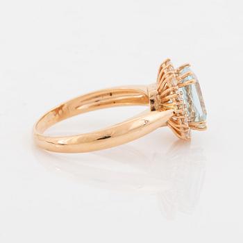 Aquamarine and diamond ring.