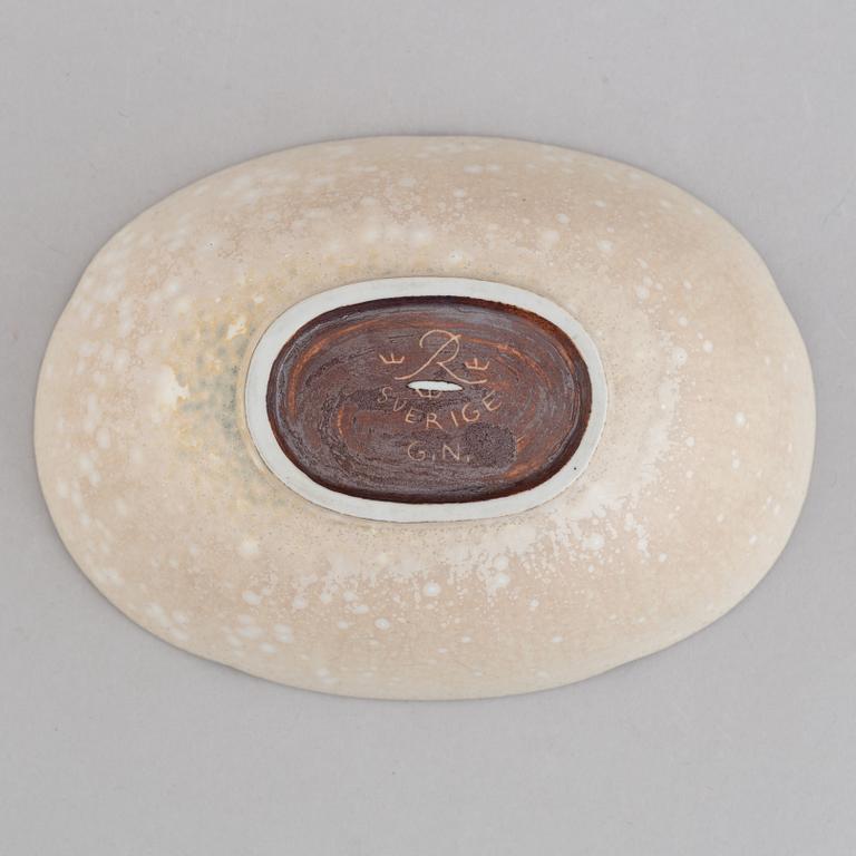 Gunnar Nylund, a set of 2 double" stoneware pots, model UB and a bowl, Rörstrand, Sweden 1940's.