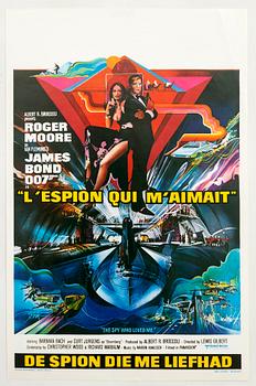 Filmaffisch James Bond "L'espion qui m'aimait" (The spy who loved me), Belgien 1977.