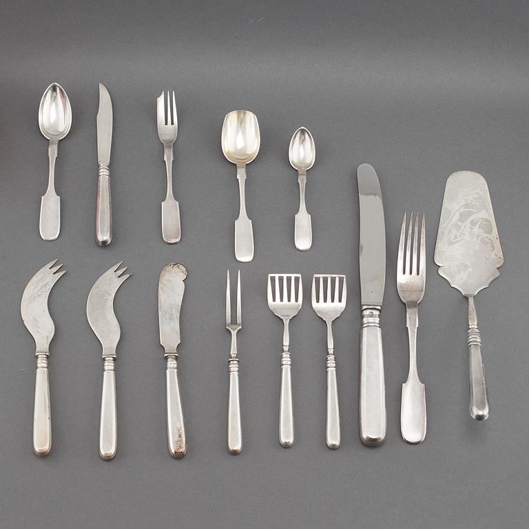 68 pieces of silver cutlery from R Lange in Estonia, first half of the 20th century.