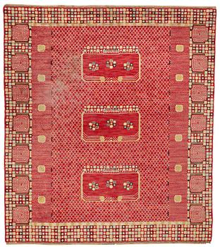 186. Barbro Nilsson, A CARPET, "Krabban", knotted pile, ca 334 x 296 cm, signed AB MMF BN.