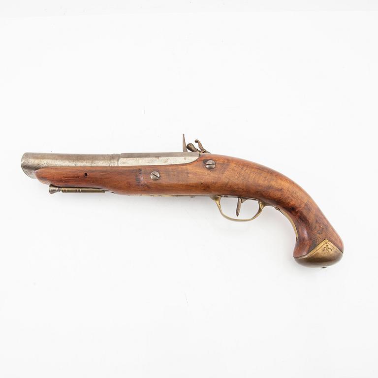 Pistoltrombon med flintlås, 1700- / 1800-talsmodell, senare tillverkning.