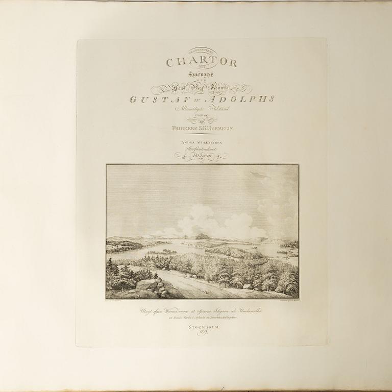 Med 28 graverade kartor över Sverige och Finland.