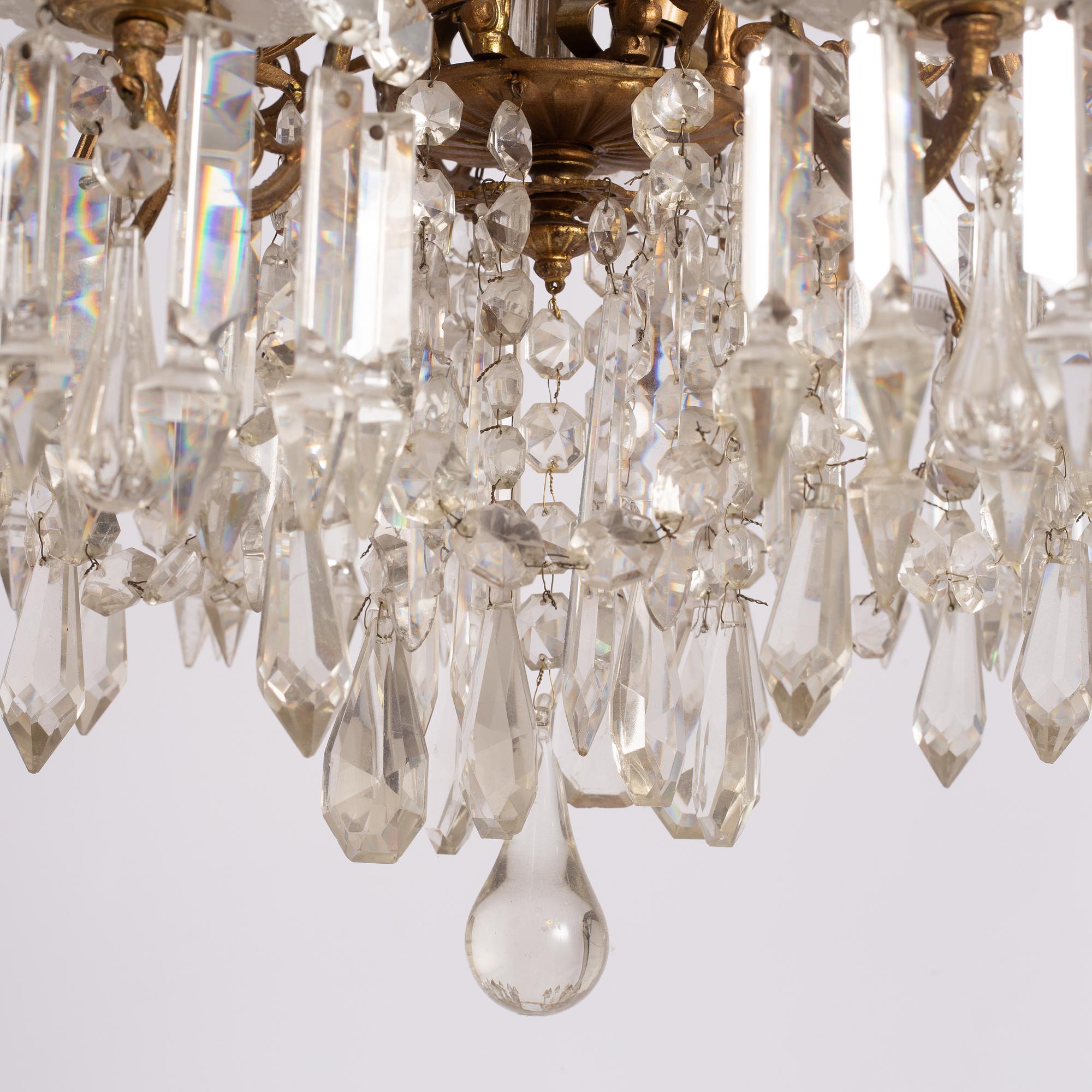 Chandelier, Sweden, late 19th century, Oscarian period.