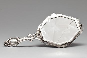 HANDSPEGEL, silver. Christian Hammer, Stockholm 1871.