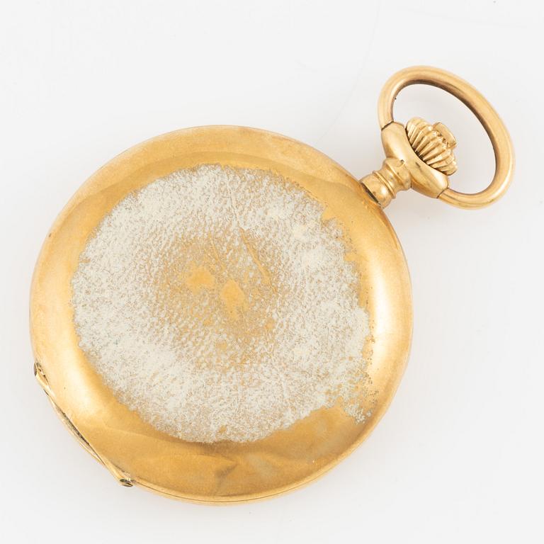 Pocket watch, 18K gold, hunter, 49,5 mm.