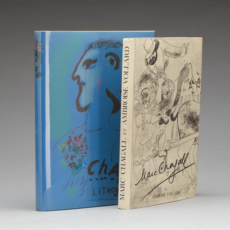 KONSTBÖCKER, 2 st. Bl.a. "The Lithograph s of Chagall, vol IV. 1969-1973". av Charles Sorlier, New York. 1974.