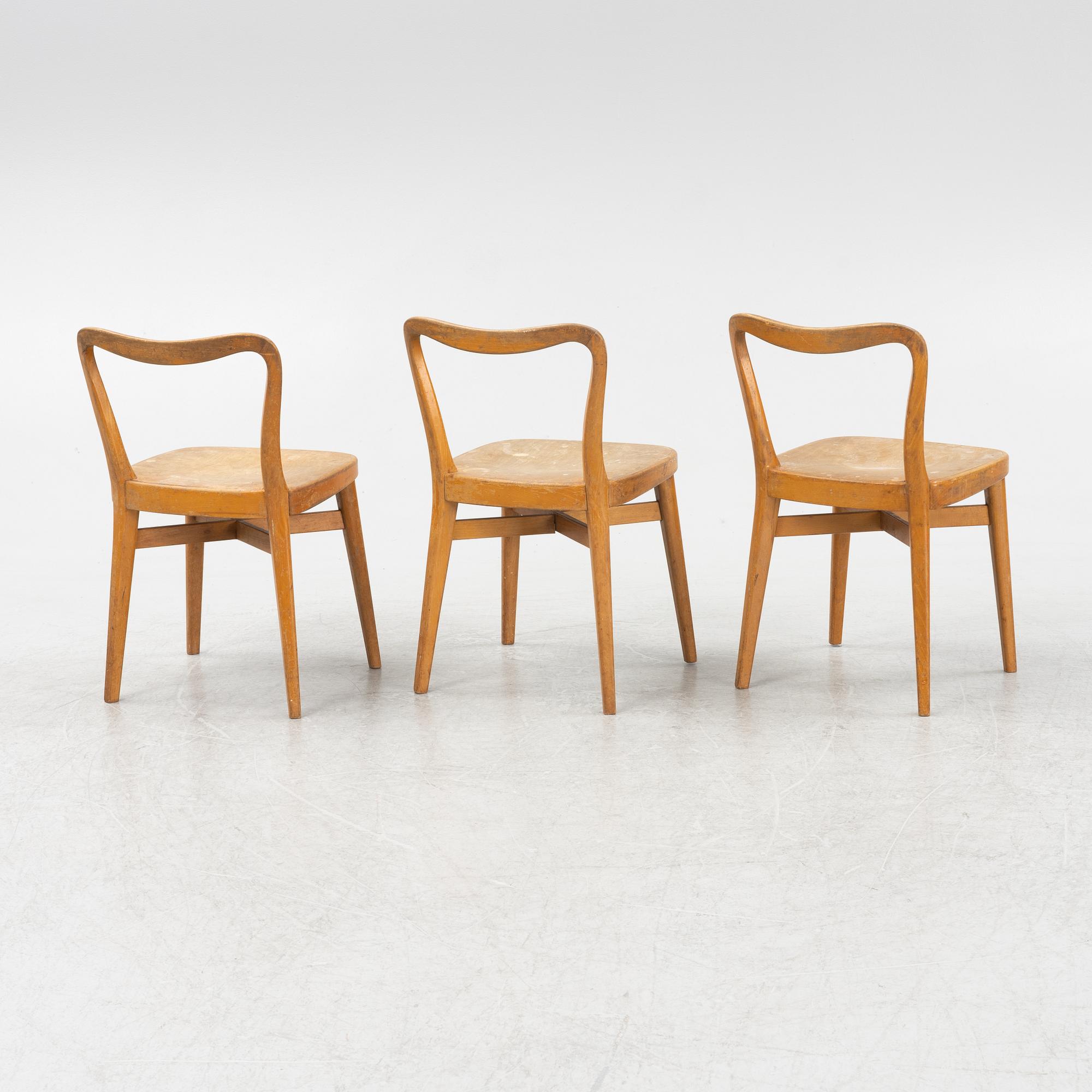 Axel Larsson, a children's table and 3 chairs, version of  "1300"-series, probably by Svenska Möbelfabrikerna Bodafors.