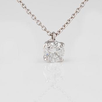 HÄNGE, 18K vitguld med briljantslipad diamant ca 0.53 ct. Vikt 2,3 gram.