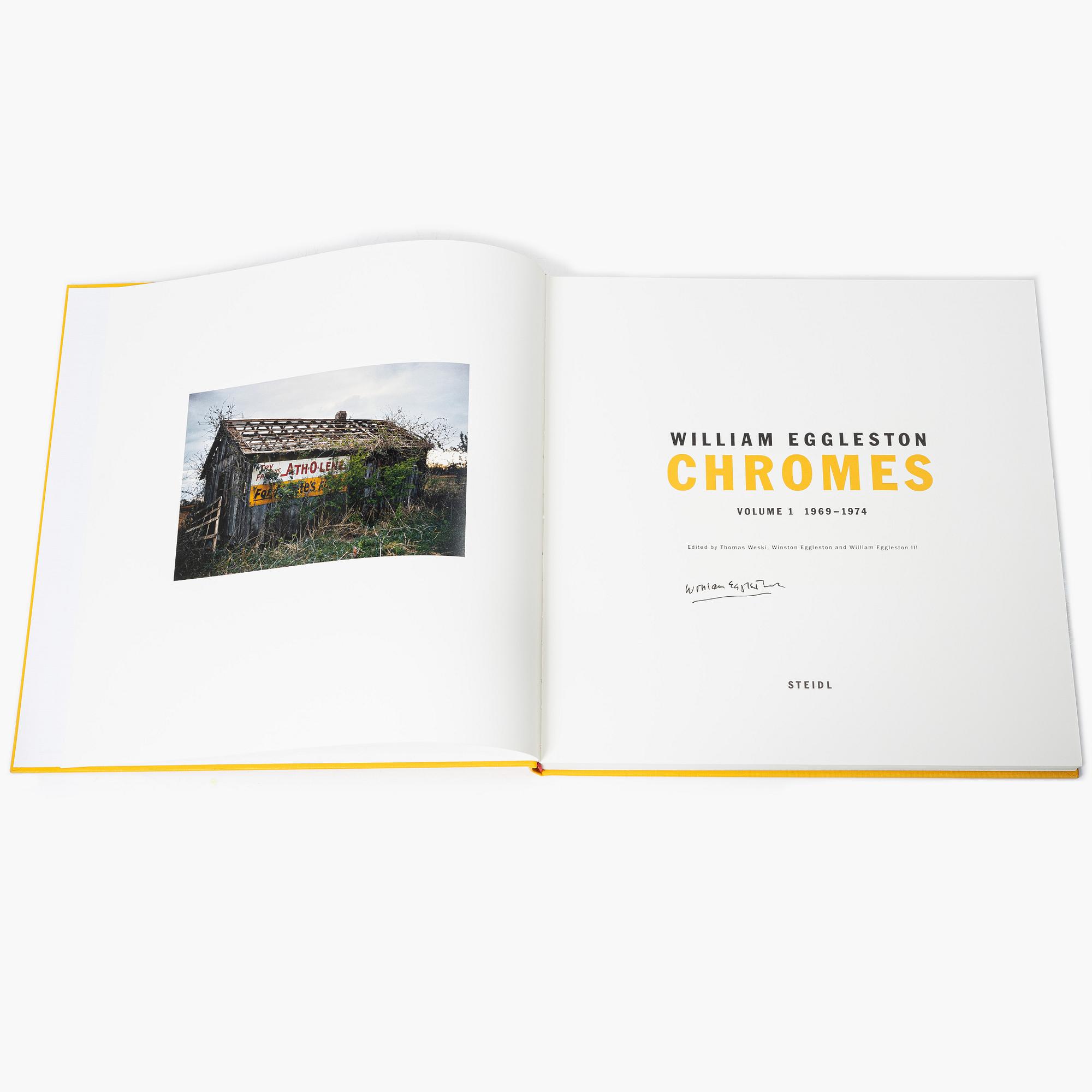 William Eggleston, Box med tre böcker "William Eggleston Chromes vol. 1-3" utgiven av Steidl. En bok signerad.