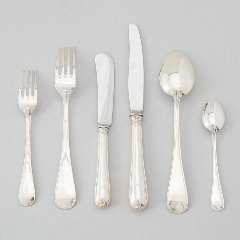 A 26-piece "svensk rund" silver flat ware set, GAB, Eskilstuna, Sweden, 1982-84.