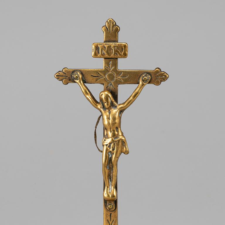 KRUCIFIX, mässing, 1700-tal.
