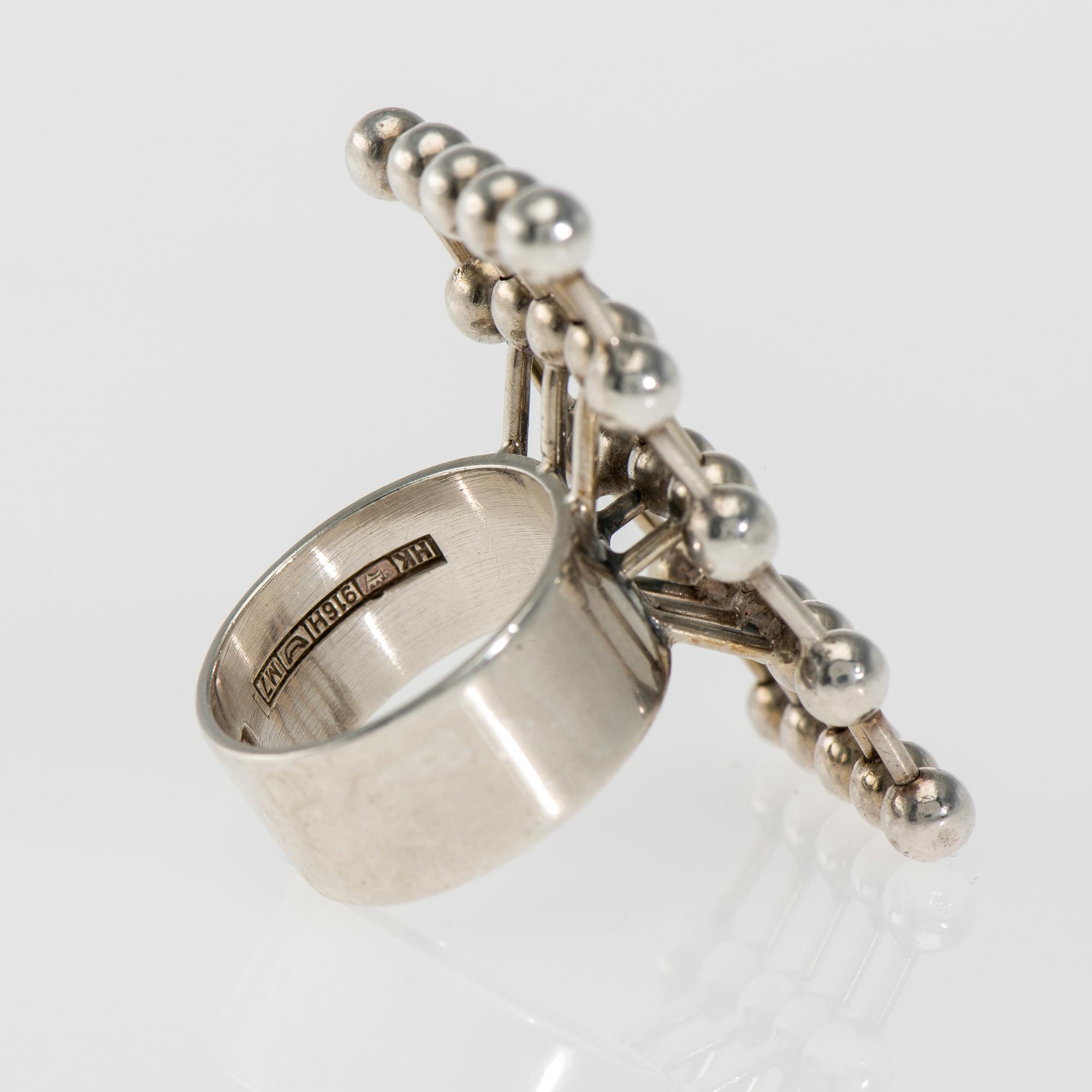 RING, silver 916. Heikki Kaksonen, Kaunis Koru, 1965. Vikt ca 10,1 g.