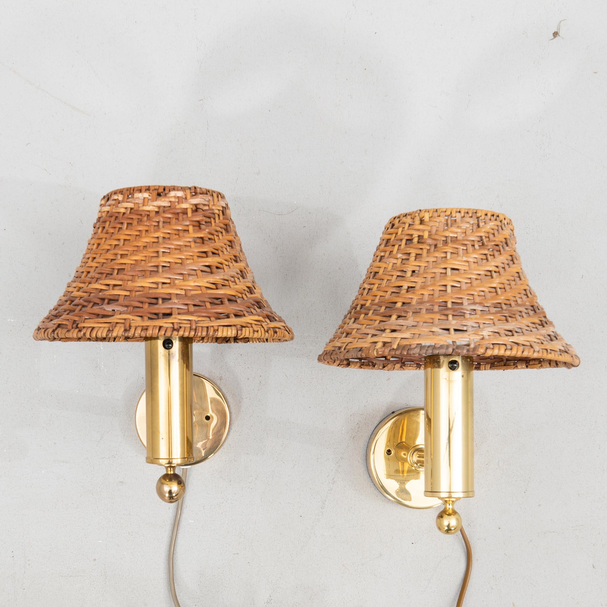 Wall lamps, two similar, V18 Bergboms, late 20th century.