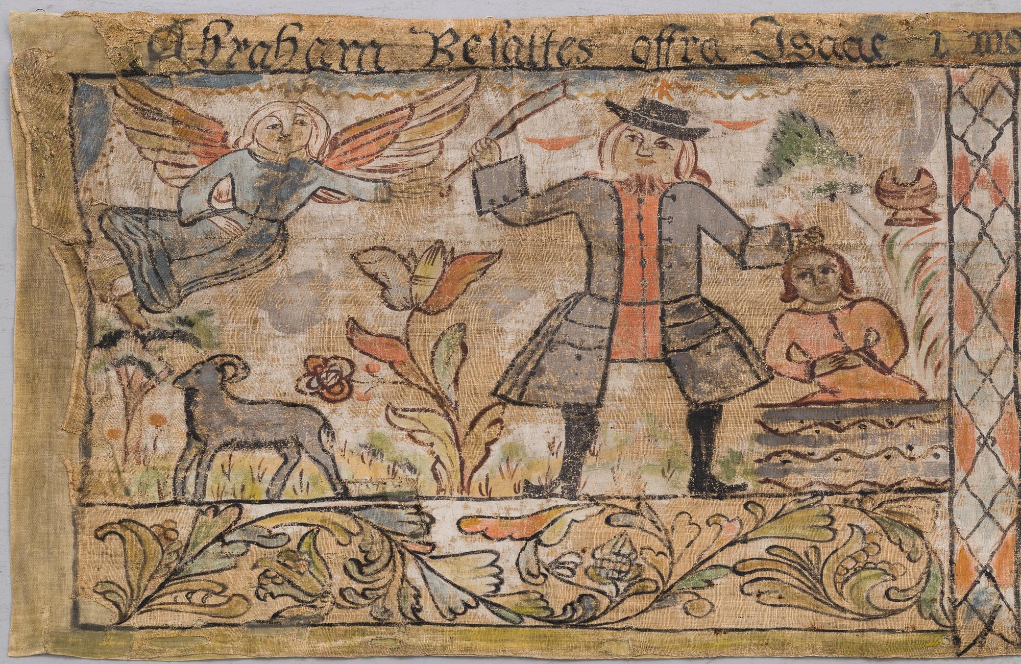 A FOLK ART WALL PAINTING FROM 1762. Sweden.