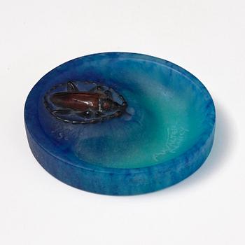 Almaric Walter, & Henri Bergé, a pâte de verre beetle ashtray, Nancy, France, early 20th century.
