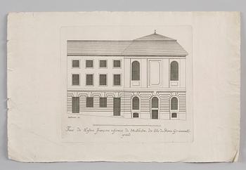 JEAN ERIC REHN, 4 gravyrer, efter Carl Hårleman, 1700-talets andra hälft.