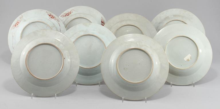 TALLRIKAR, 8 st, porslin, Kina, 1700-tal.