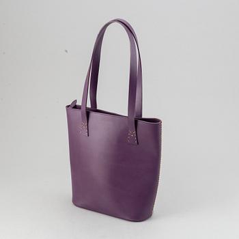 Mulberry, a purple leather handbag.