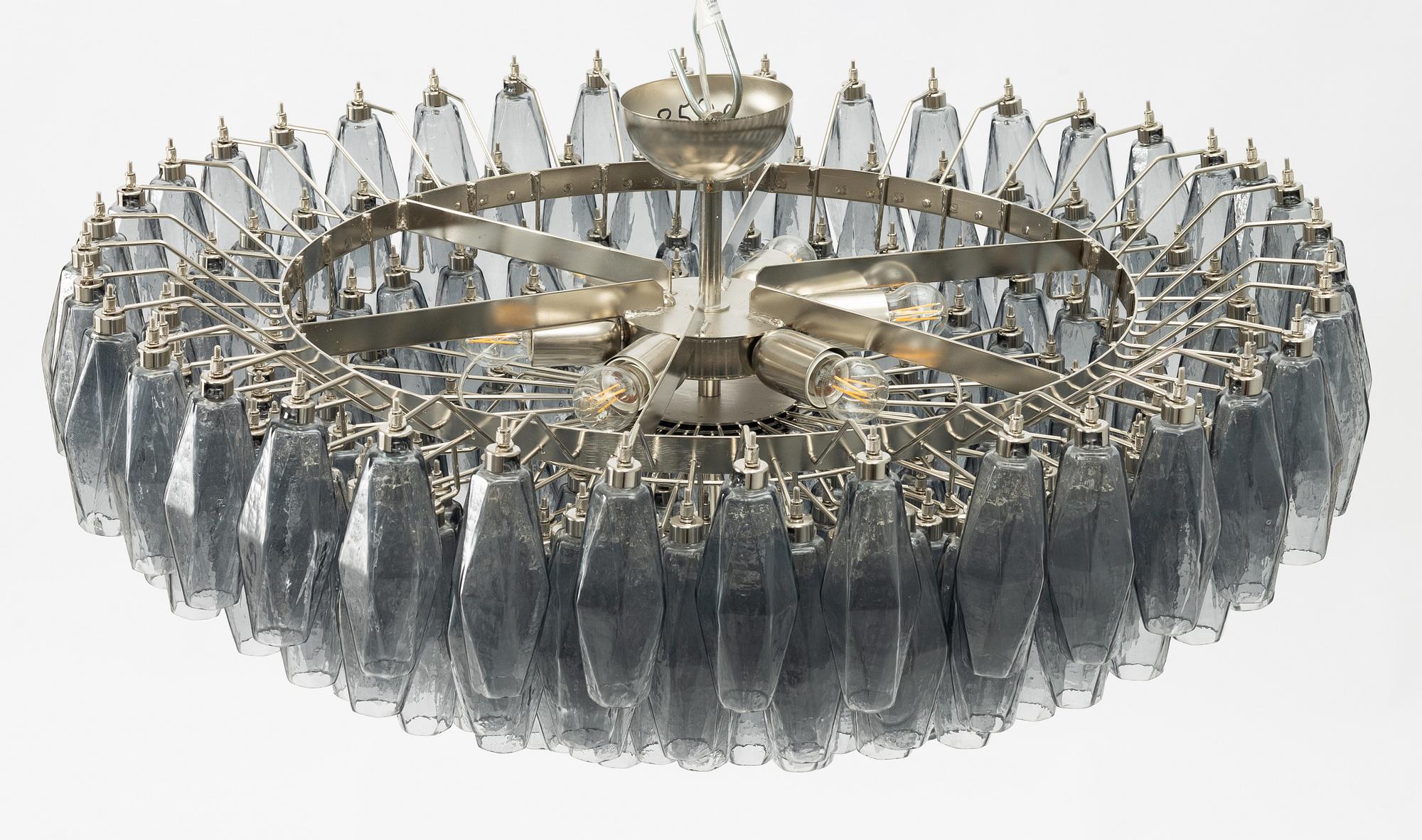 Carlo Scarpa, a 'Polyhedra' chandelier, Venini, Murano, Italy, contemporary.
