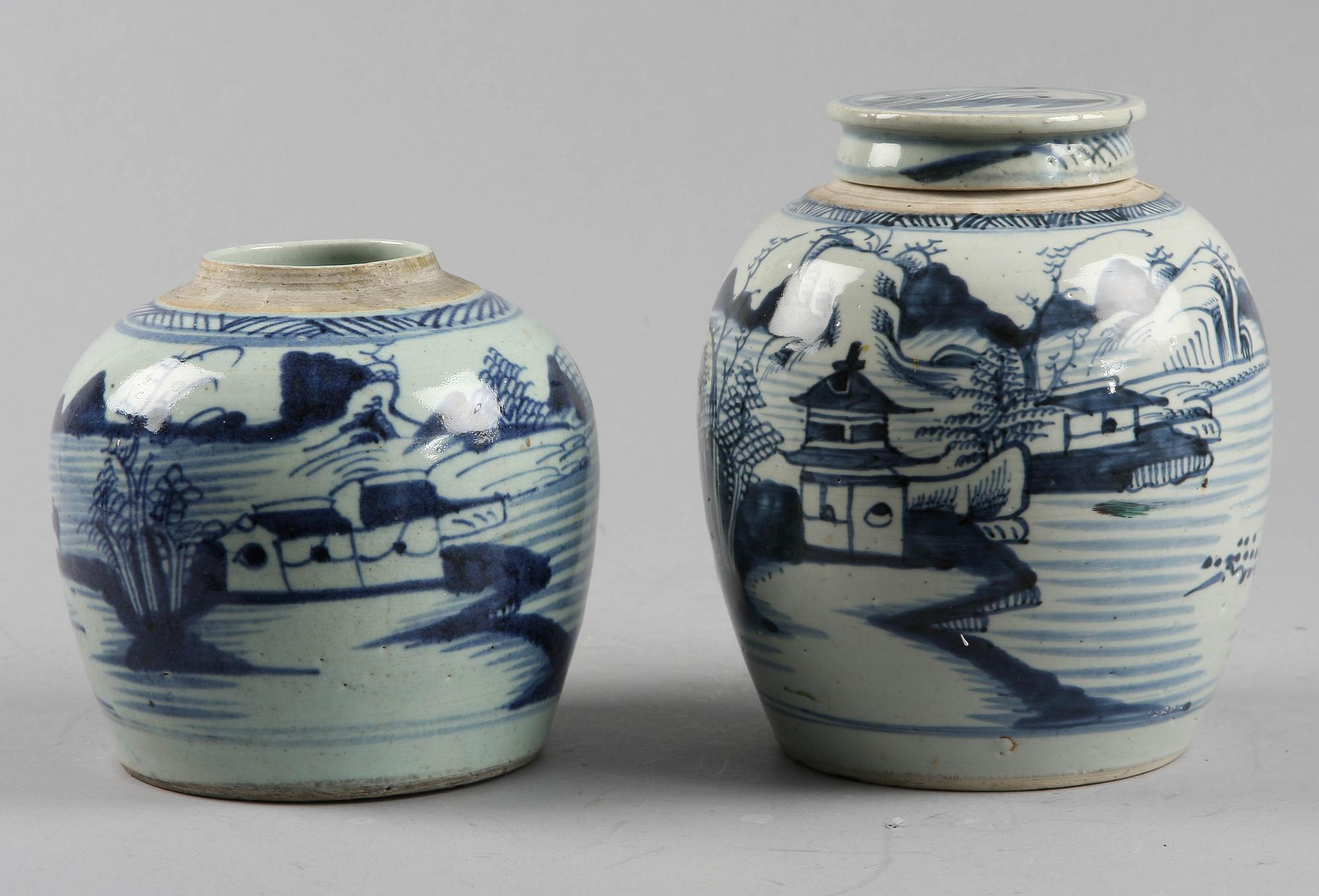 BOJANER, 2 st, porslin, Kina, Qianlong, 1700-tal.